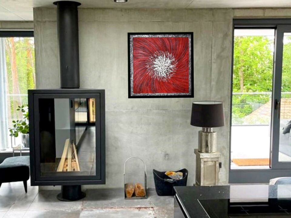 3D-Bild mit Weißgold im Raum namens Sternenstaub