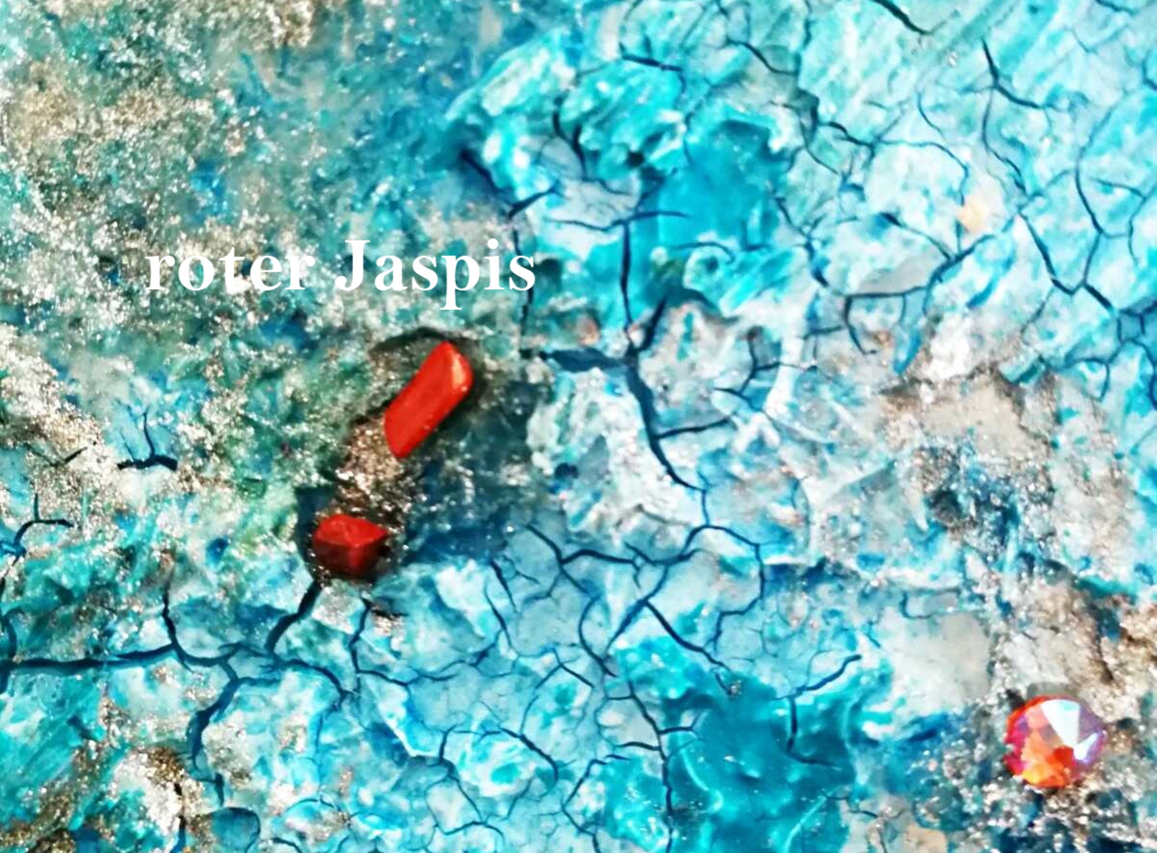 Lichtdesign Blau mit Heil- und Edelstein roter Jaspis